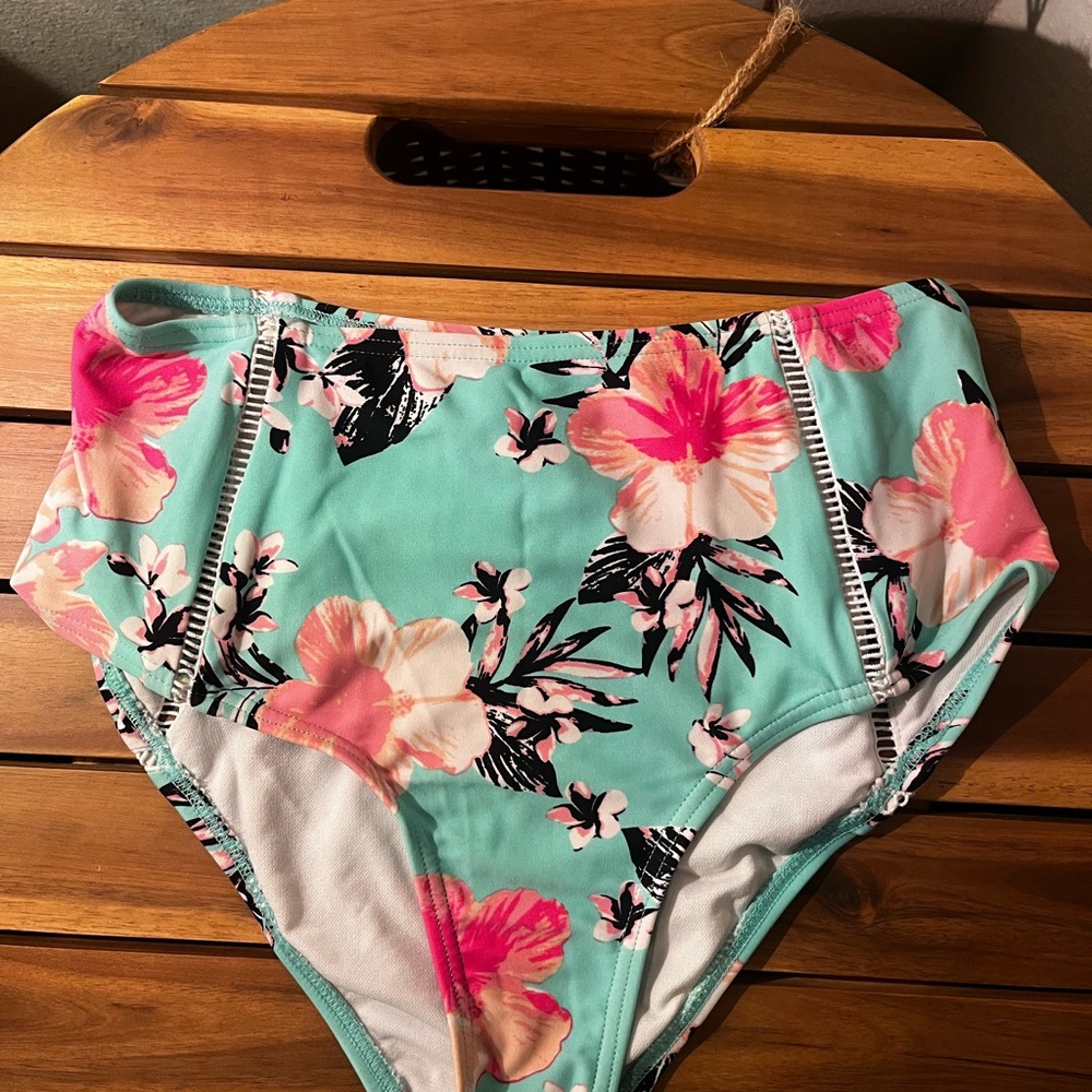 Floral High-Waisted Bikini Bottom